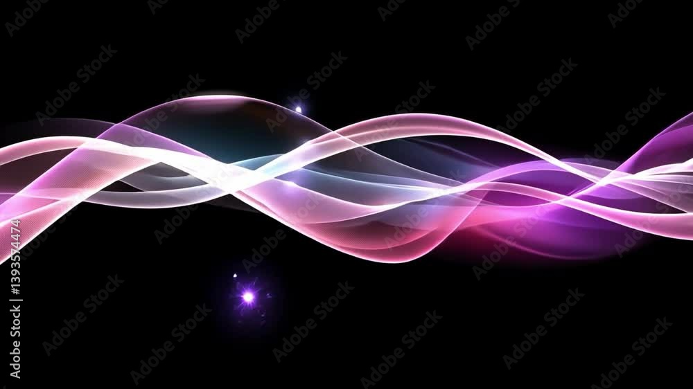 Aufkleber abstract waves in pink and purple fluid motion background design with digital light effects creating
