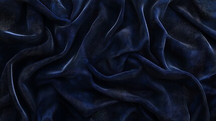 Abstract close-up of dark blue textured fabric with intricate patterns, creating a sense of depth and fluidity, ideal for background concepts