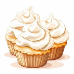 Colorful Gourmet Cupcakes with Whipped Cream Frosting: Elegant Dessert for Celebrations and Holidays