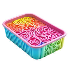 Colorful Silicone Loaf Pan with Polished Finish Isolated on Transparent Background