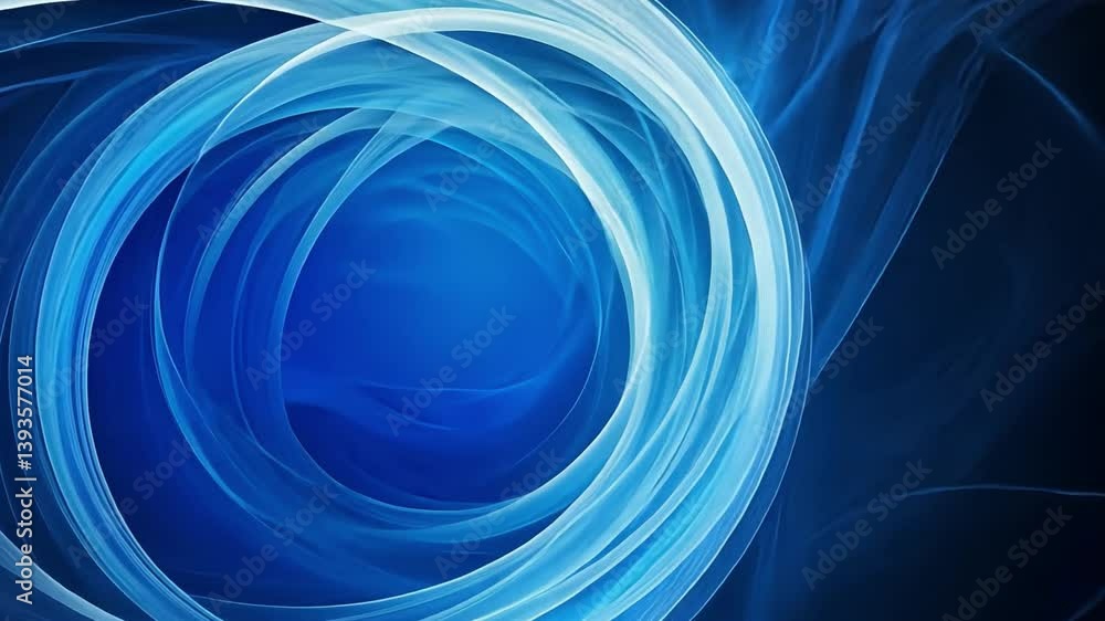 Poster mesmerizing abstract design of swirling blue lines creates vibrant sense of movement and depth, evok