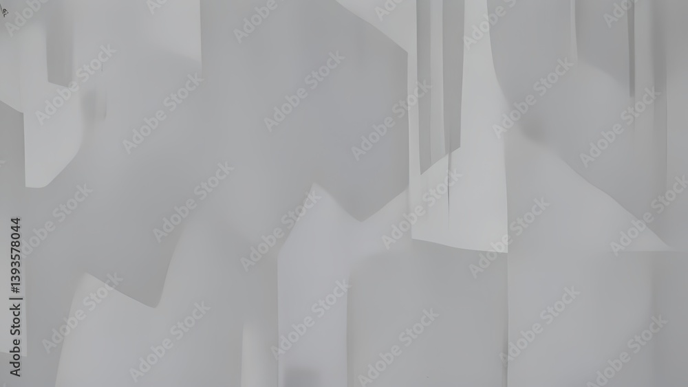 Poster subtle gray abstract: overlapping geometric shapes in light and dark grays creating a minimalist and
