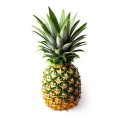 Fototapeta premium A vibrant pineapple, a symbol of tropical summers, perfect for refreshing juices or exotic desserts. This image is ideal for culinary blogs, food websites, and healthy eating campaigns.
