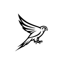 Fototapeta premium Falcon in Flight Silhouette