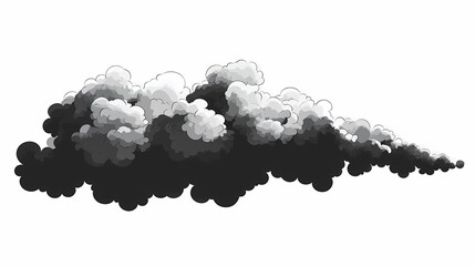 Abstract Black and White Cloud Illustration for Graphic Design and Digital Art Projects