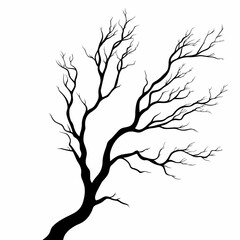 Obraz premium Elegant Tree Silhouette: Leafless Branches Art - Minimalist Nature Illustration