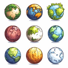 Colorful Cartoon Earth Illustration - Creative Planetary Art & Environment Inspiration