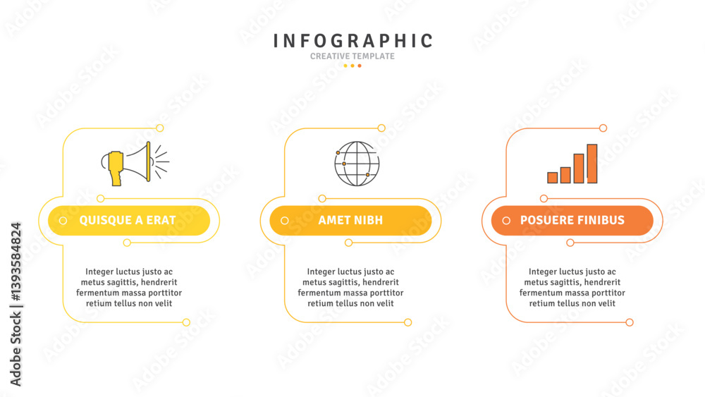 Poster business infographic template with modern design elements and icons in vector