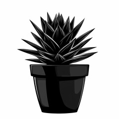 Modern Aloe Vera Succulent: Stylish Potted Plant for Minimalist Home Decor and Interior Design