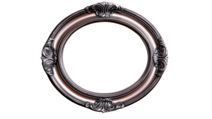 Round Ornate Frame, Vintage Elegant Style, Decoration, Isolated, cut out transparent
