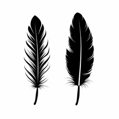 Elegant Black Feather Silhouette for Graphic Design Art | Vector Nature Illustration for Print and Decor
