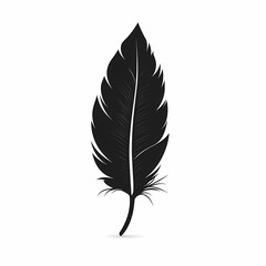 Abstract Black Feather Illustration - Minimalist Graphic Design with Nature-Inspired Silhouette
