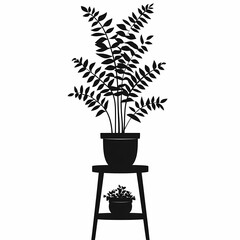 Modern Indoor Greenery: Decorative Houseplants with Ferns and Minimalist Style for Home Decor