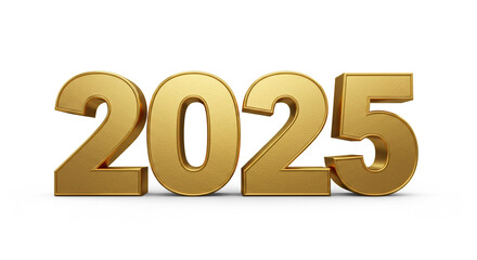 Gleaming golden 2025: Ushering in a new year of hope and possibilities with a luxurious, three-dimensional design.