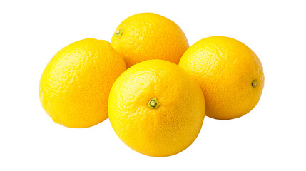 Four Citrus fruits displayed, cut out transparent