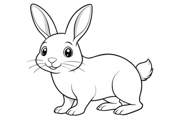  coloring  Rabbit outline vector illustration and ready for print. white  background.