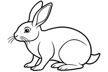  coloring  Rabbit outline vector illustration and ready for print. white  background.