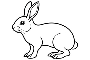  coloring  Rabbit outline vector illustration and ready for print. white  background.