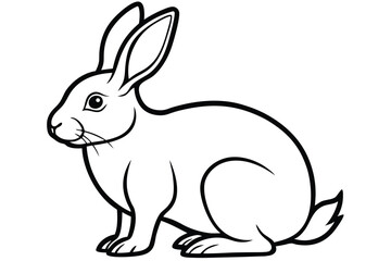  coloring  Rabbit outline vector illustration and ready for print. white  background.