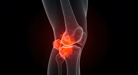 Knee joint digital scan highlighting inflammation