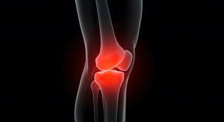 Medical rendering of inflamed knee joint