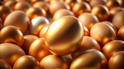 Stunning 3D Animation of Golden Brown Eggs Falling in a Loop Realistic UHD Visuals