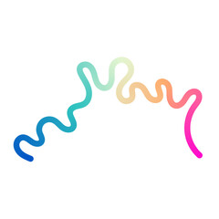 Abstract wavy gradient lines with fluid ribbon shapes, colorful 3D pattern, geometric and organic design elements. Flat vector illustration isolated on white background.