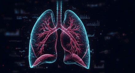 Digital lung image with branching vascular structures