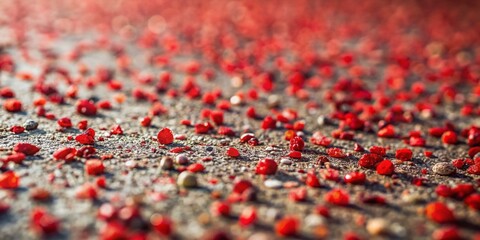 Fototapeta premium Vibrant Red Gravel Texture on Concrete A Stunning Food Photography Background for Creative Culinary Imagery