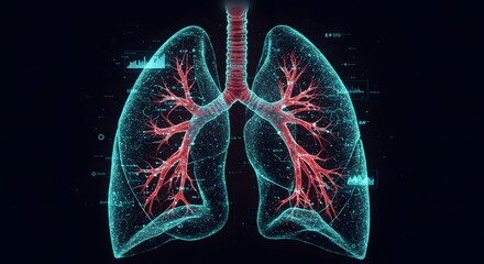 3D visualization of lungs with blood vessels