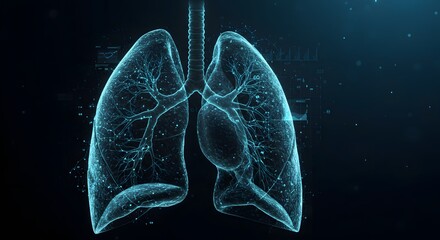 Lungs digital scan with futuristic interface