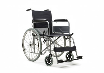 Hospital wheelchair on white background