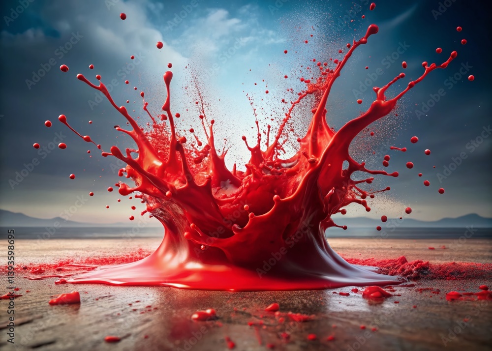 Poster vibrant red paint splatter background a highimpact image for graphic design web design and more