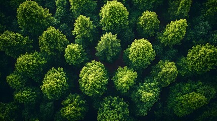 Naklejka premium Aerial Forest Landscape with Vintage Appeal