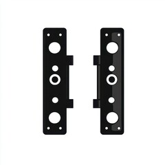 Black Minimalist Hinge Pair on White Background