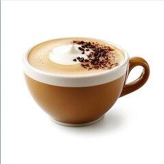 Aromatic Cappuccino Coffee in Brown Cup