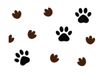 Fototapeta premium hand drawn animal trail pattern
