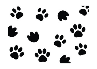 Fototapeta premium white background with animal footprints