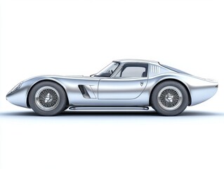 Fototapeta premium Silver Classic Sports Car Side View Studio Shot