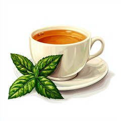 Aromatic Cup of Mint Tea: Soothing Beverage for Relaxation and Refreshment