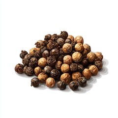 Obraz premium Aromatic Peppercorns: A Culinary Delight. Discover the rich flavors and aromas of black and white peppercorns, perfect for adding depth to your dishes.