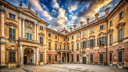 Fototapeta premium A Historic Courtyard in Reggio Emilia Italy Architectural Marvels and Timeless Beauty