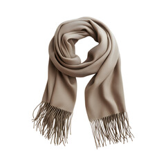 A Cashmere Shawl with Delicate Fringes Isolated on Transparent Background