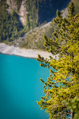 Oeschinensee lake in Switzerland, beautiful destination for hiking in swiss alps