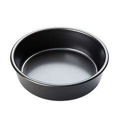 A Durable Non Stick Cake Pan with Polished Interior Isolated on Transparent Background