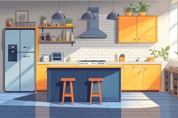 Modern Dream Kitchen with Open Space, Bright Colors, and Functional Layout in Cozy Home Decor