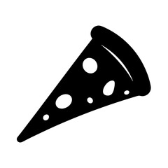 A Simple Black and White Illustration of a Single Slice of Pizza