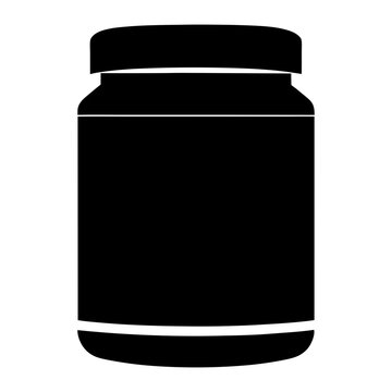 recommend clip art: Black Silhouette of a Jar or Container with a Lid