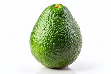 Fresh Ripe Avocado A Perfect Whole Avocado Isolated on White for Culinary Inspiration