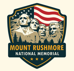 mount rushmore national memorial vector illustration